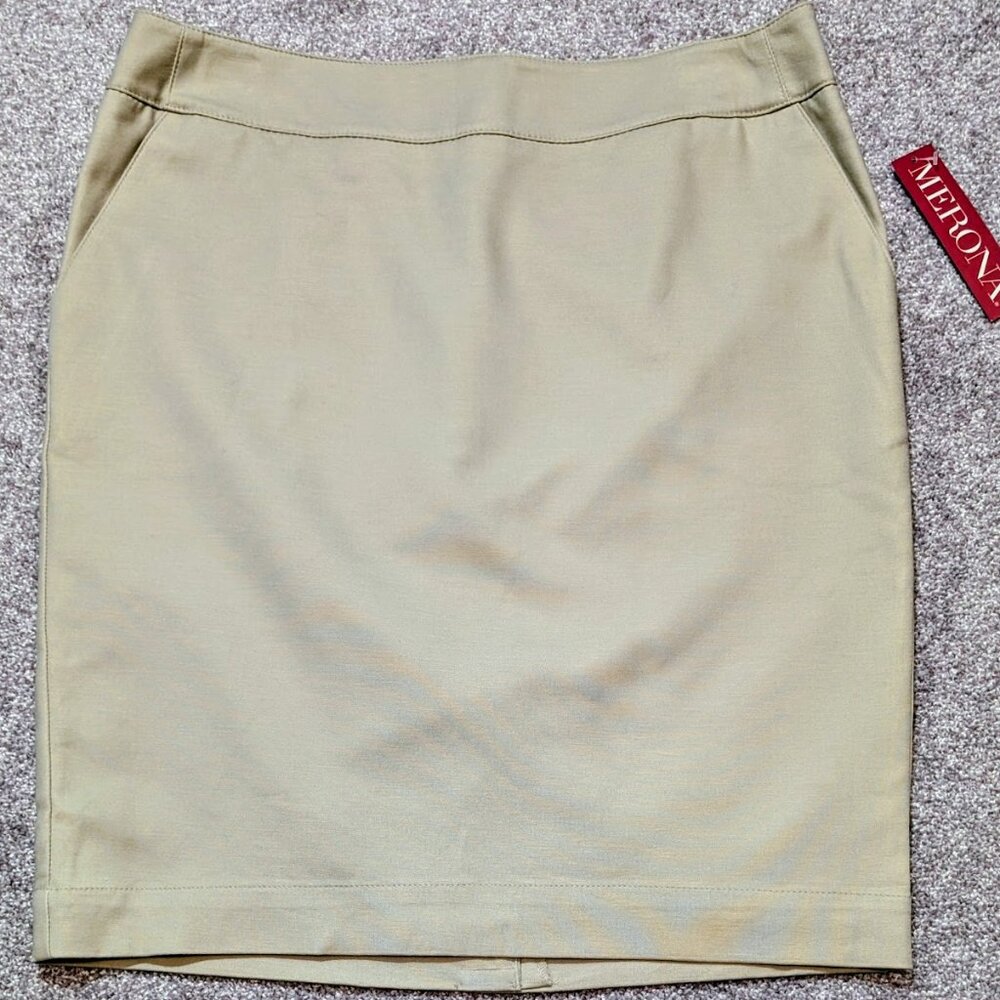 Classic Khaki Pencil Skirt - Merona Size 6 NWT